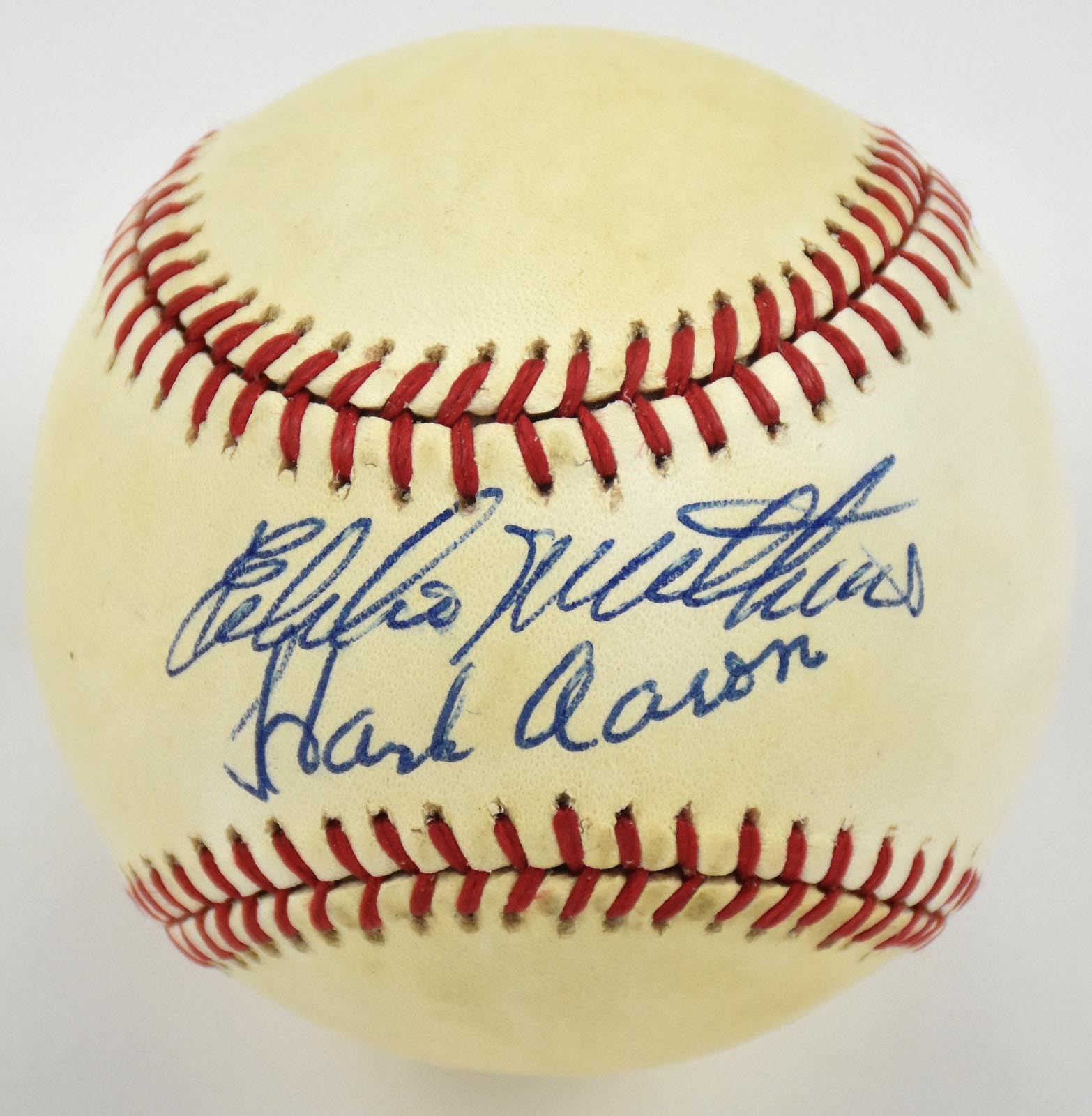 Baseball Autographs - Hank Aaron & Eddie Mathews Signed Ball