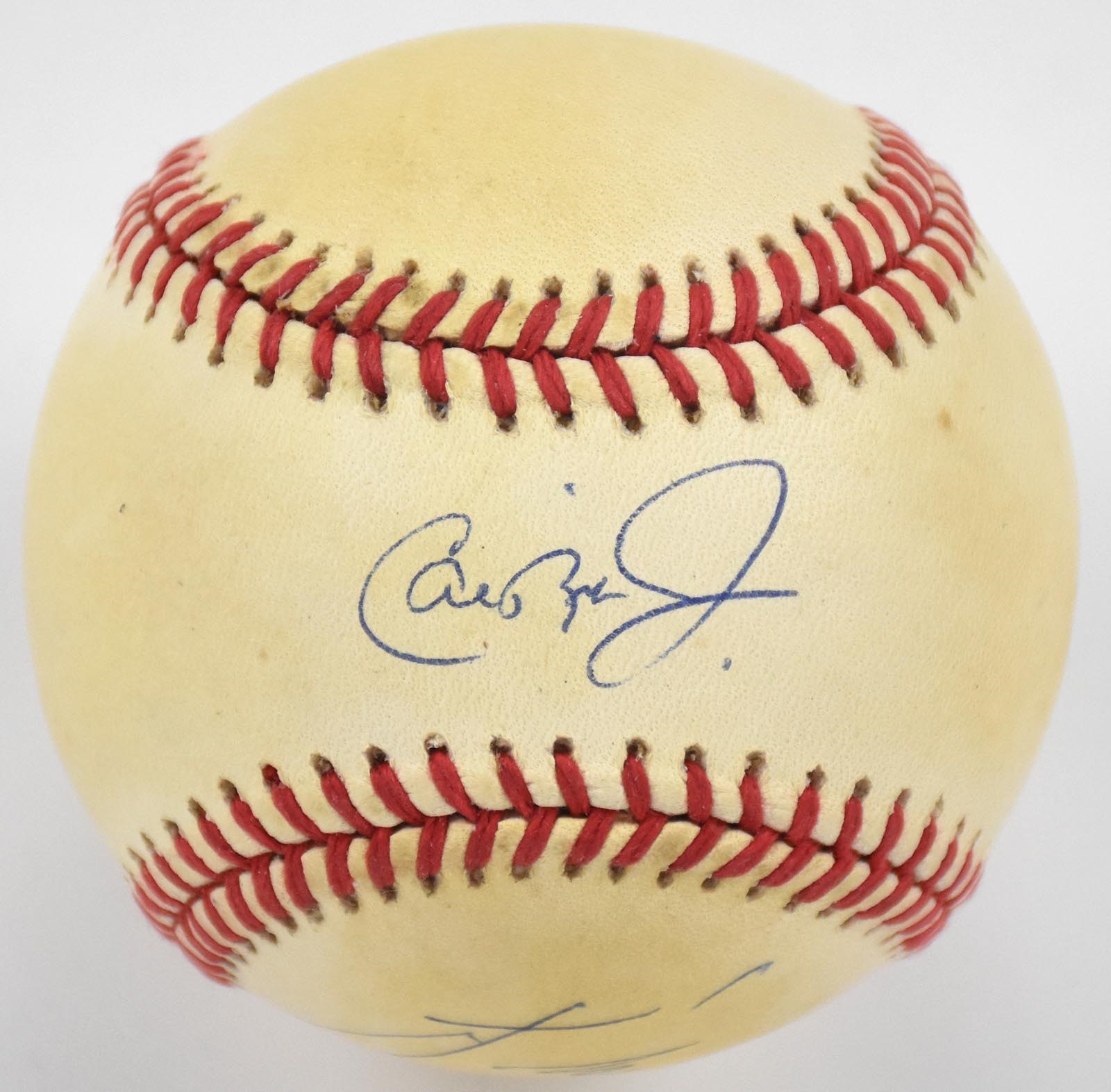 Baseball Autographs - "Iron Men" Signed Baseball w/ Ripken Jr. & Kinugasa