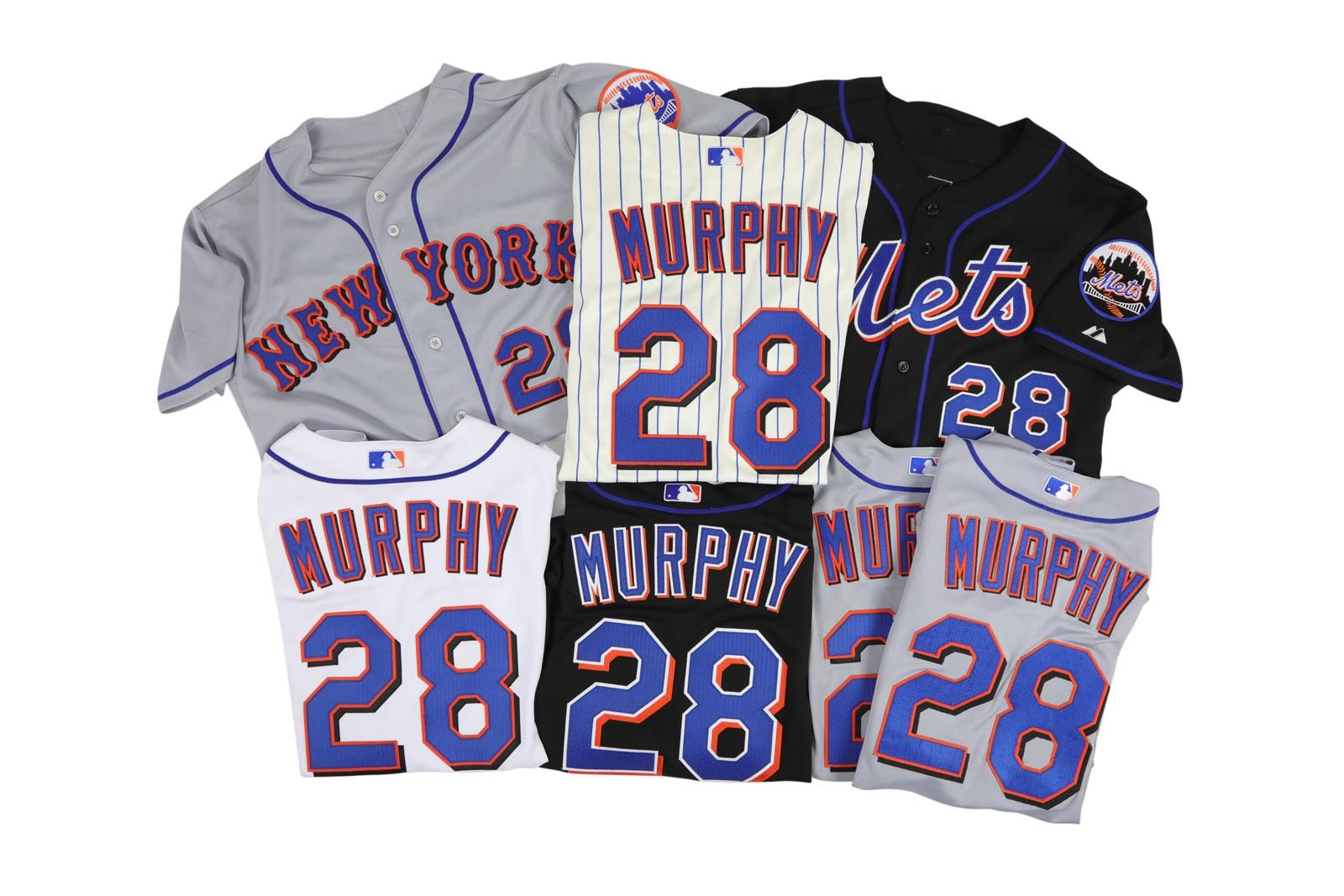 (7) 2009-10 Daniel Murphy New York Mets Game Issued Jerseys (All MLB Authenticated)