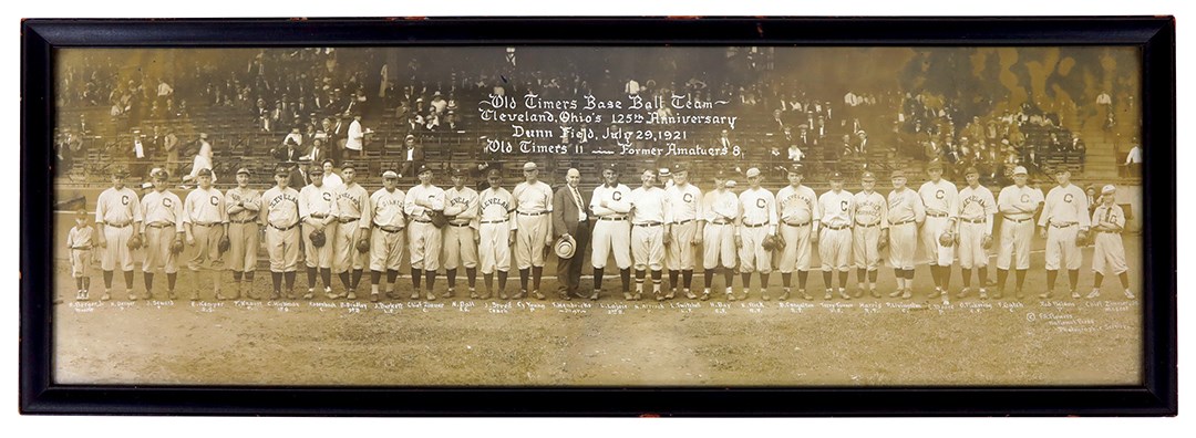 - 1921 Cy Young and Cleveland Old Timers Baseball Team Panorama