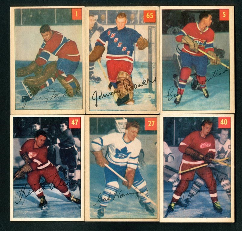 - 1954-55 Parkhurst Hockey Partial Set (56/100) with "Lucky Premium" Back