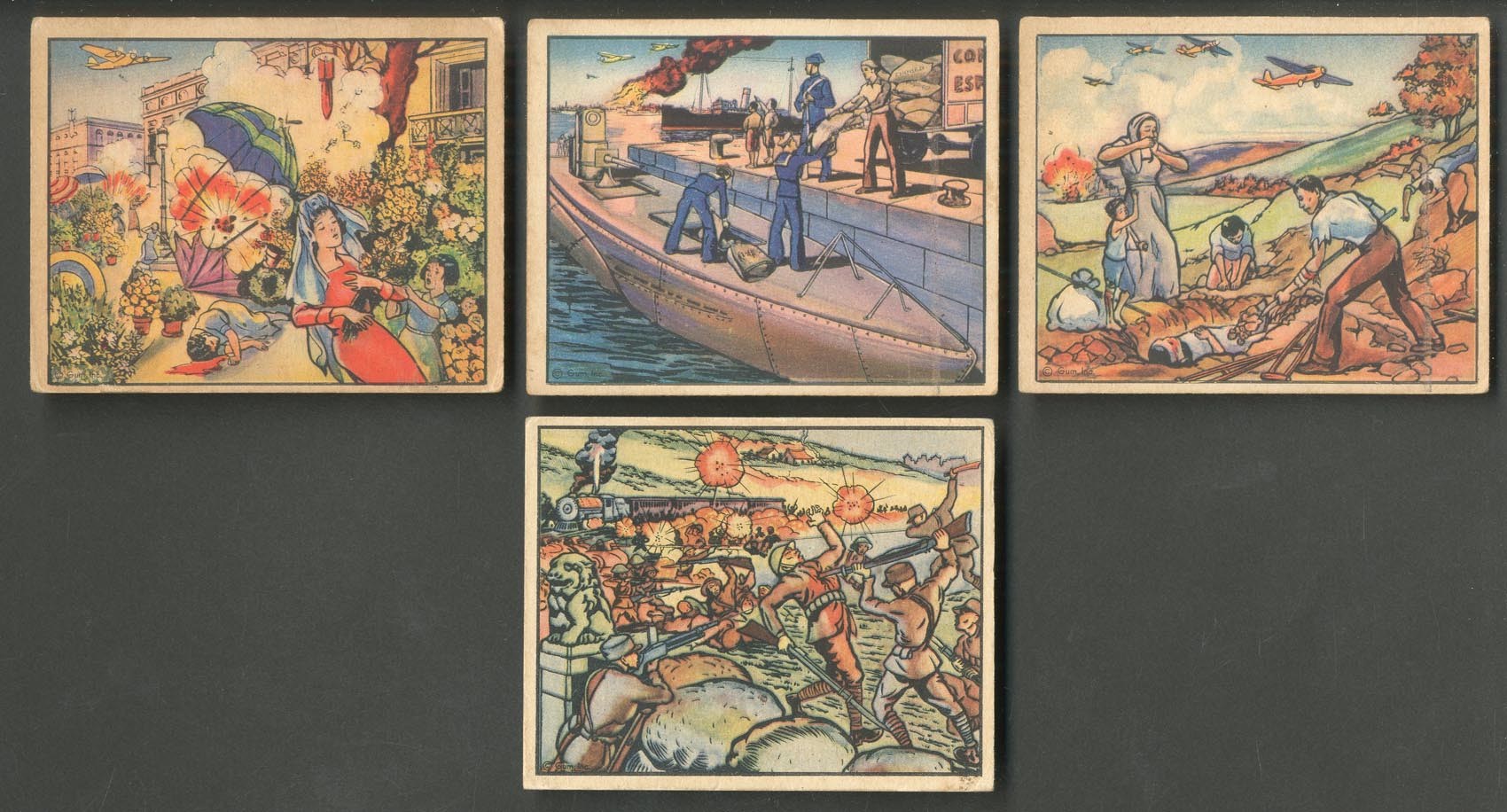 Non Sports Cards - 1938 The Horrors of War Partial Set 205/288