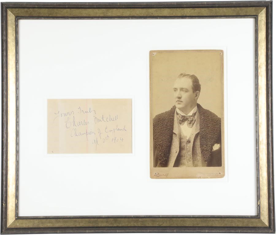 - 1904 Charles Mitchell Signature w/Oversized Cabinet Photo (PSA)