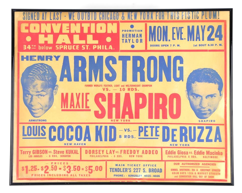- 1943 Henry Armstrong v. Maxie Shapiro Advertising Poster