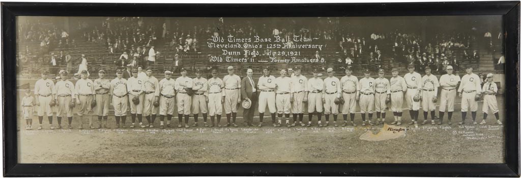 Vintage Sports Photographs - 1921 Cleveland Old Timers Baseball Team Panorama