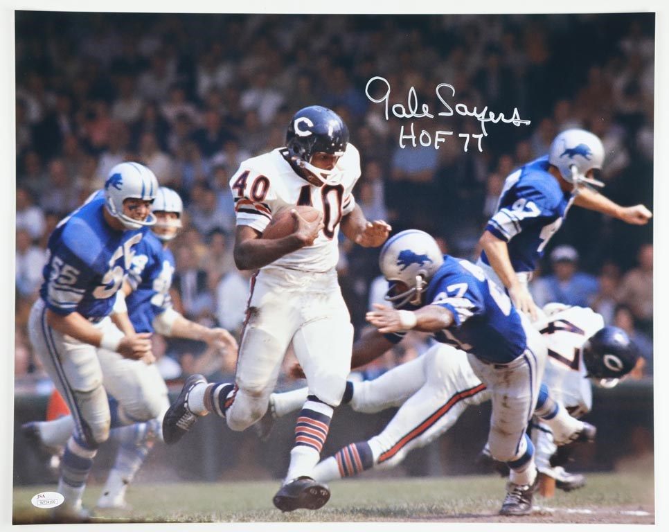 - Magnificent Gale Sayers 16x20" Sports Agent" Signed Photo
