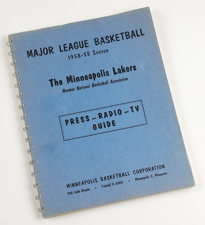 - 1958-59 Minneapolis Lakers Press Guide from Elgin Baylor's Rookie Season