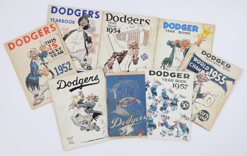 - Partial Run of Brooklyn Dodgers 1950s Yearbooks (6)