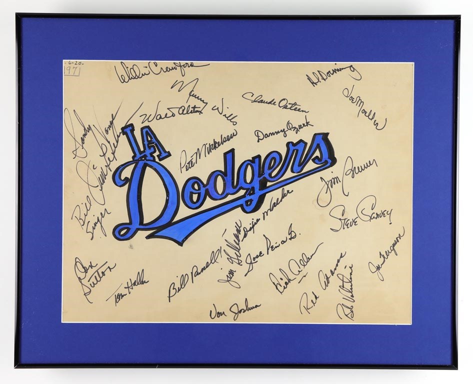 Baseball Autographs - 1971 Los Angeles Dodgers Team Signed Poster