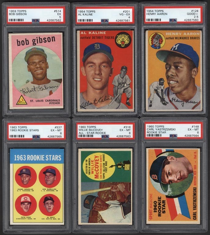 - Great 1950s-60s Topps Important Rookies Collection w/Aaron & Rose PSA/SGC (16)