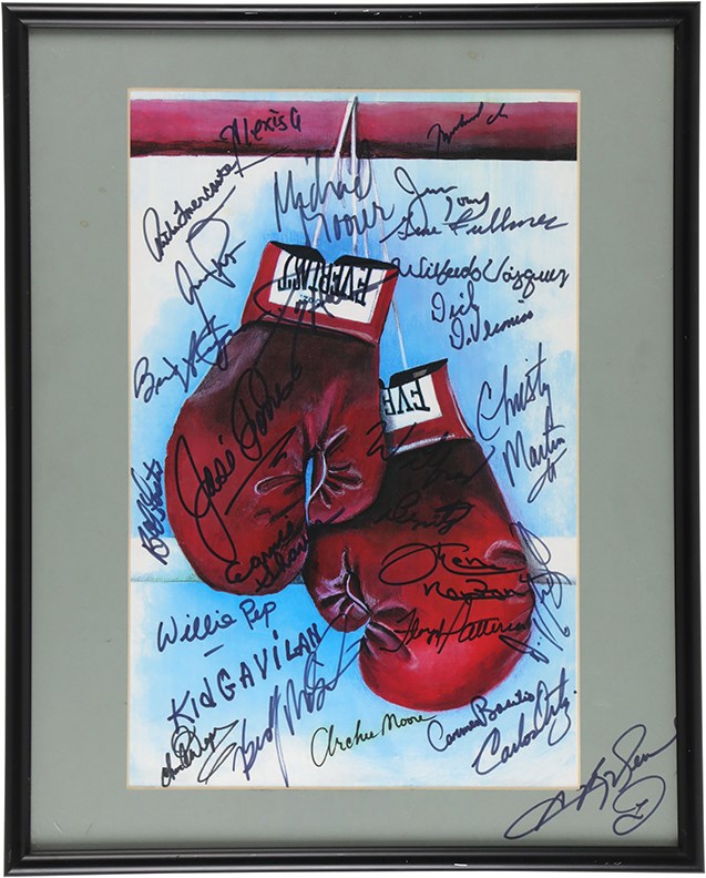 Boxing Legends Signed Print W/ Muhammad Ali (20+)