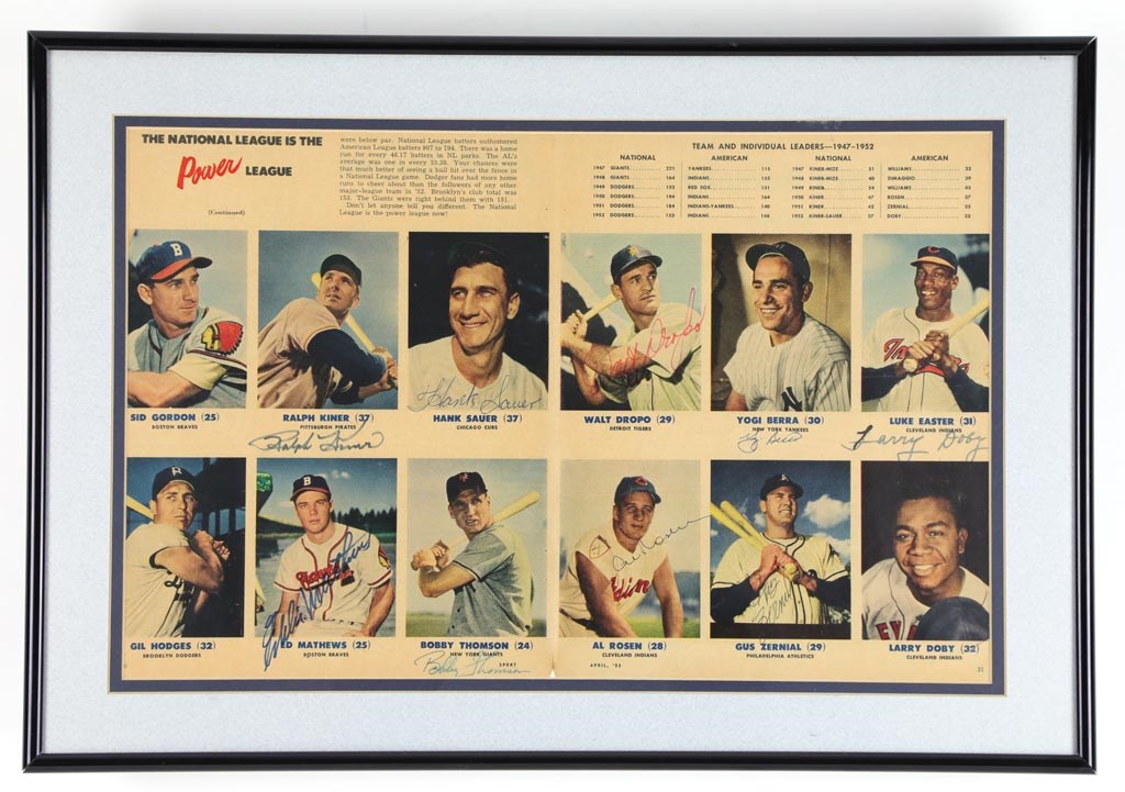 Baseball Autographs - 1952 Home Run Leaders Signed Publication Page