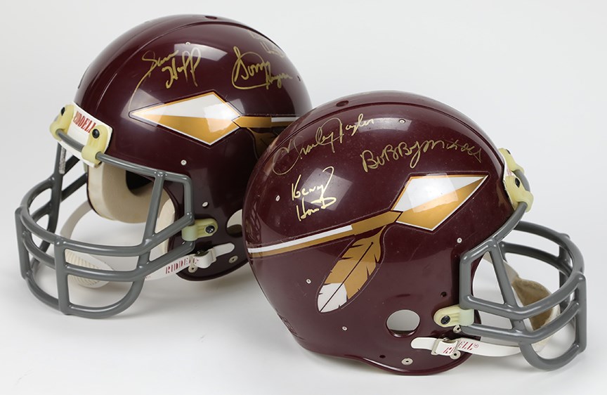 - Pair of Redskins Greats Signed Helmets