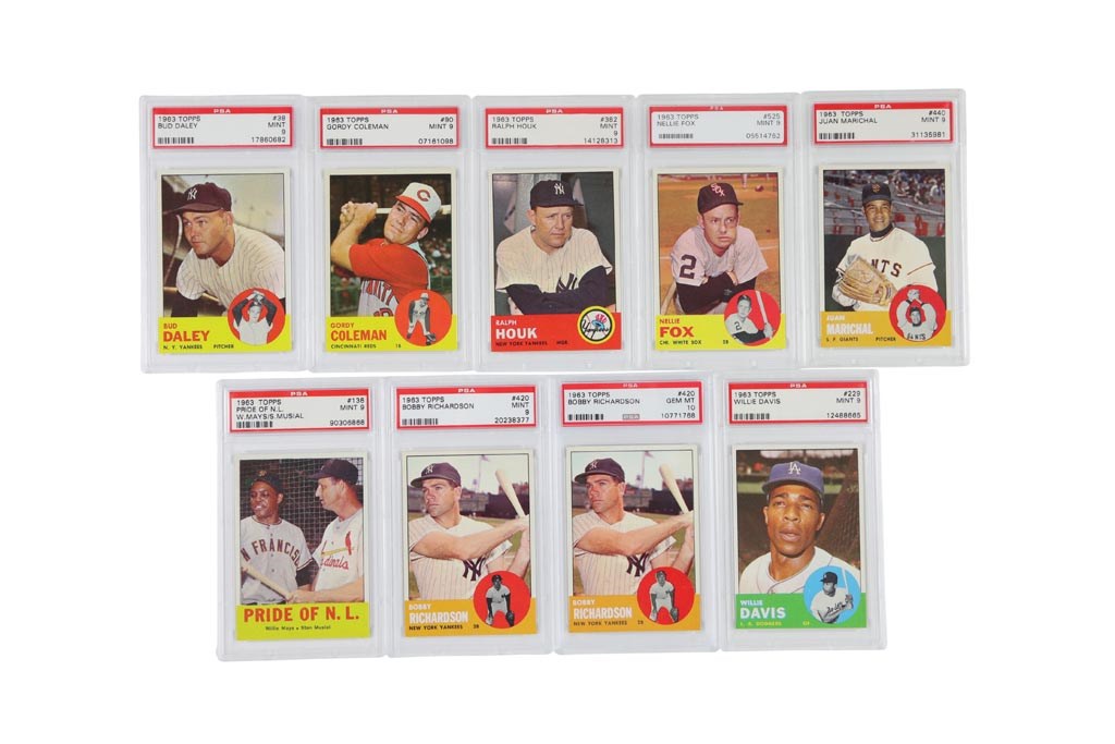 - 1963 Topps PSA 9 & PSA 10 Collection w/Hall of Famers (30+)