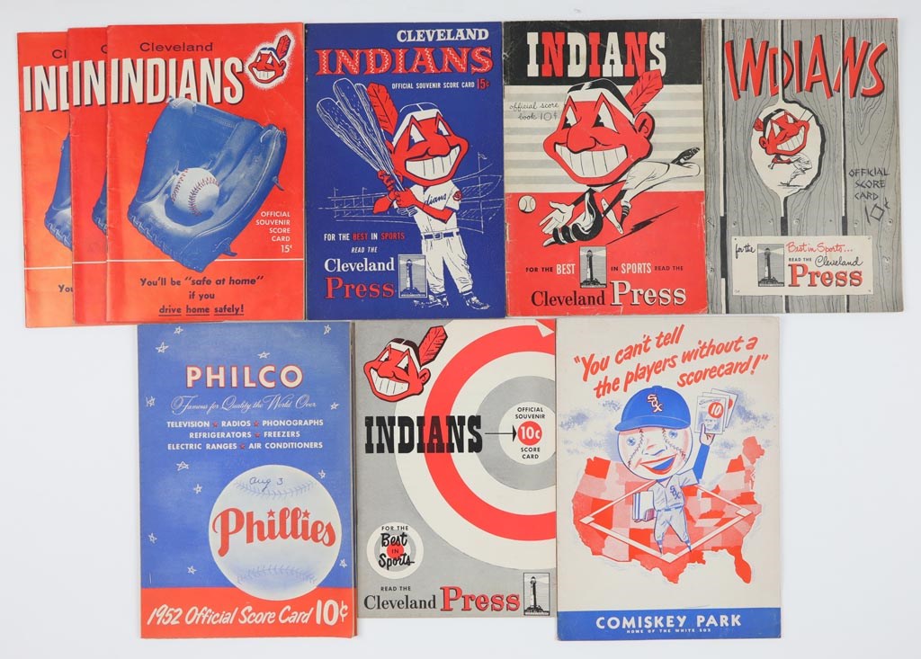 - 1950s Cleveland Indians Programs Home and Away Grouping (10)
