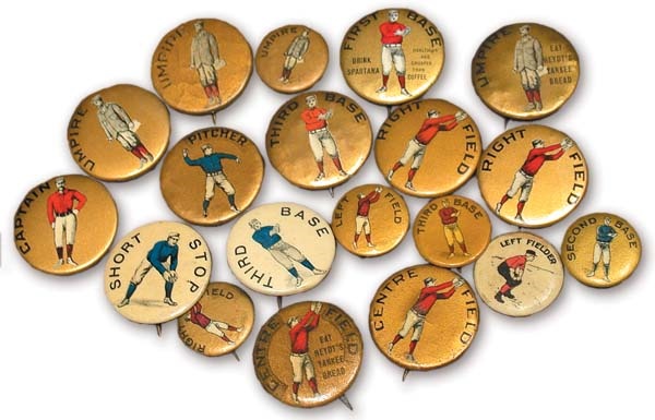 - 19th Century Baseball Player Position Pin Collection (19)