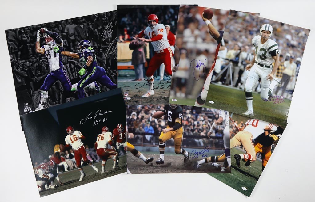 - NFL Hall of Famers & Superstars Signed Oversized Photographs - All Certified (10+)