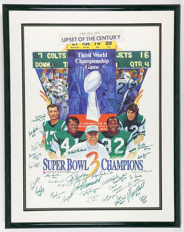 - 1969 Super Bowl Champion New York Jets Team Signed Poster
