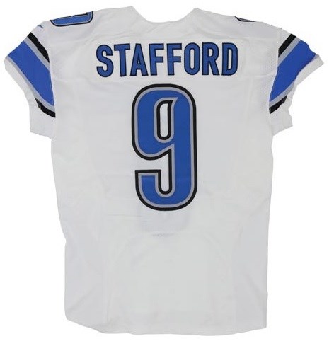 - 2014 Mathew Stafford Game Issued Detroit Lions Game Worn Jersey