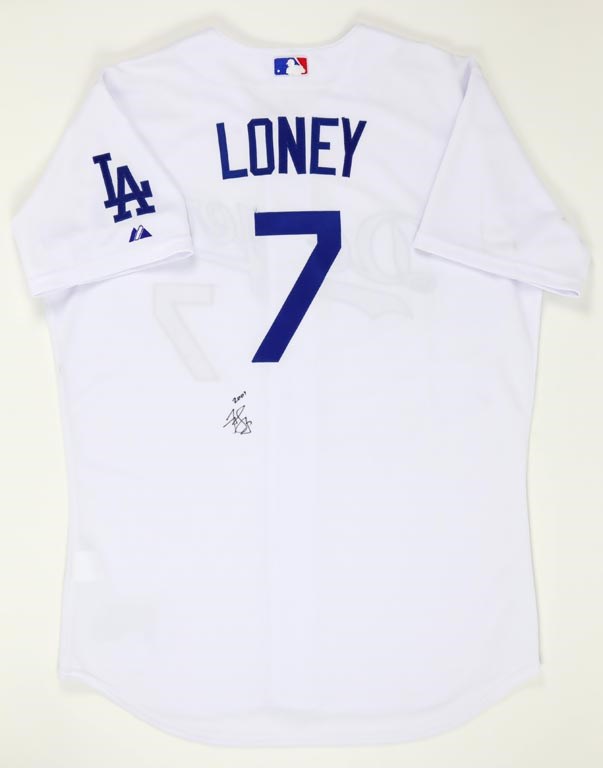 - 2007 James Loney Dodgers Signed Game Worn Jersey