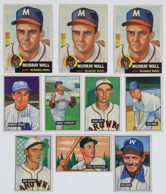 1951-53 Topps & Bowman Baseball Cards (10)
