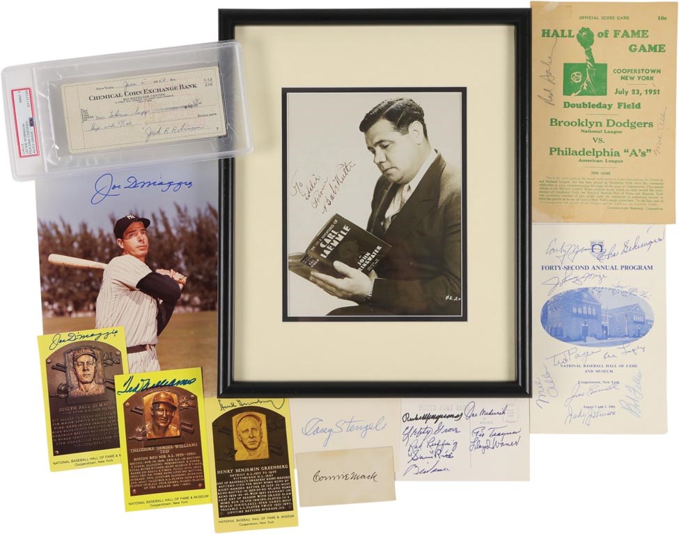 Baseball Autographs - Baseball Hall of Fame Autograph Collection with Babe Ruth (100+)