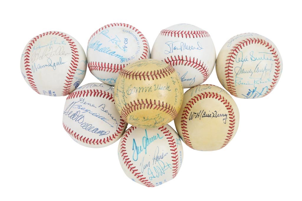 Quality Hall of Famers and Stars Multi- & Team Signed Baseballs (15+)