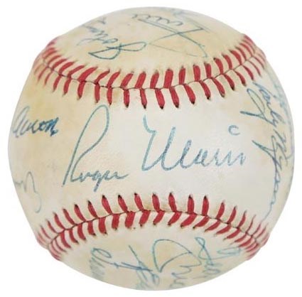 - Hall of Famers and Stars Signed Baseball with Maris & Mantle (PSA)