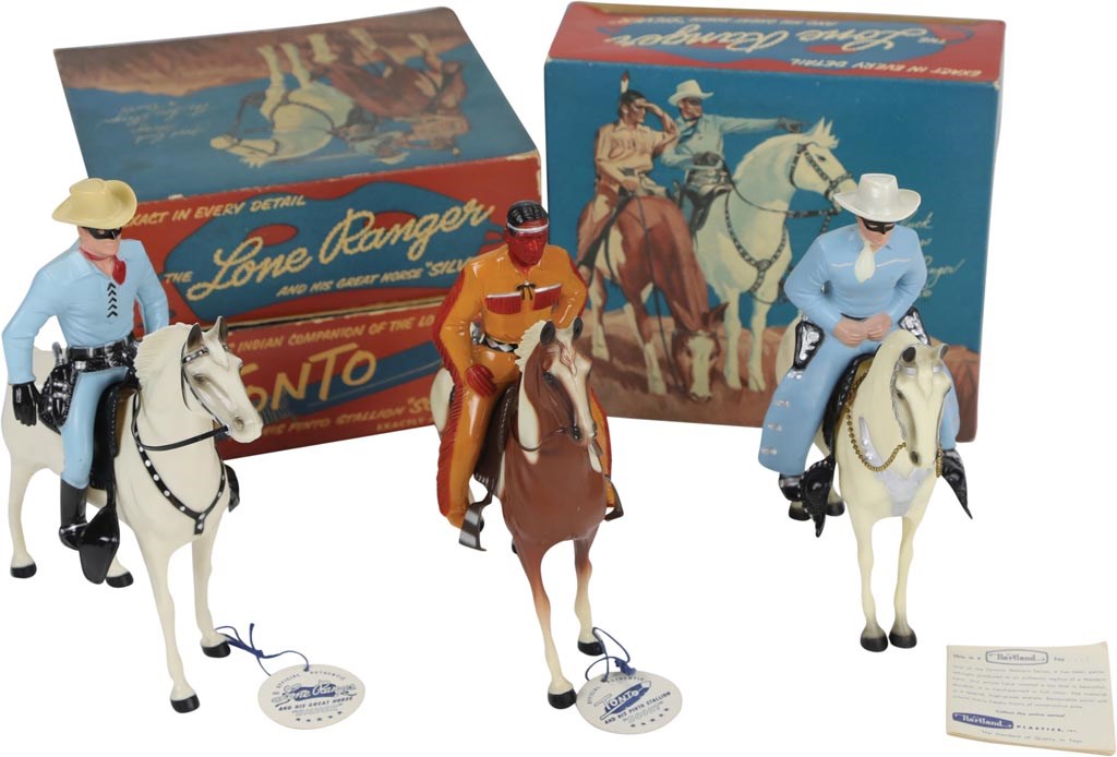 Store Stock Lone Ranger & Tonto Hartland Statues in Original Boxes (3)