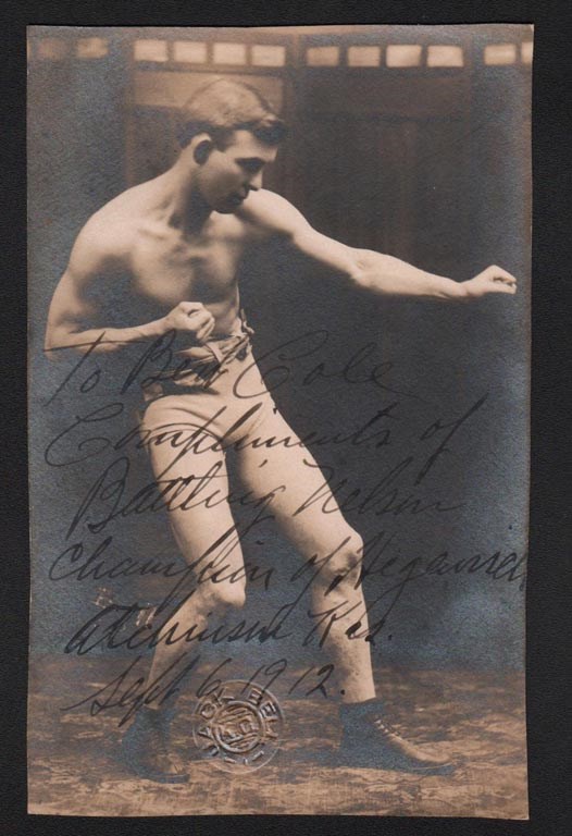 - 1912 Battling Nelson Inscribed & Signed Photograph