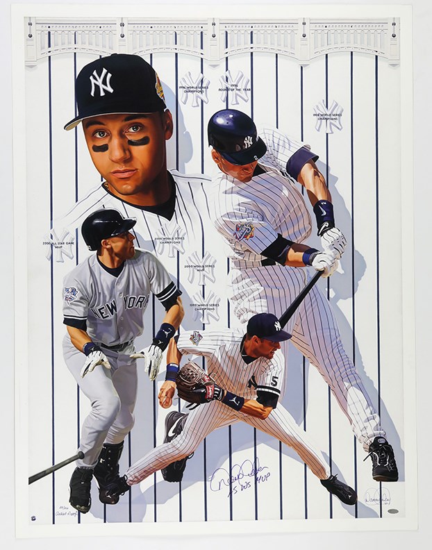 - Derek Jeter Signed Giclee on Paper by Danny Day 22/26