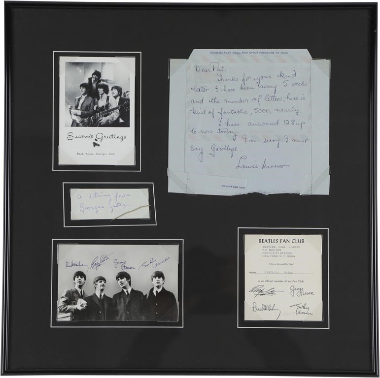 - George Harrison Guitar String with Letter from his Mom