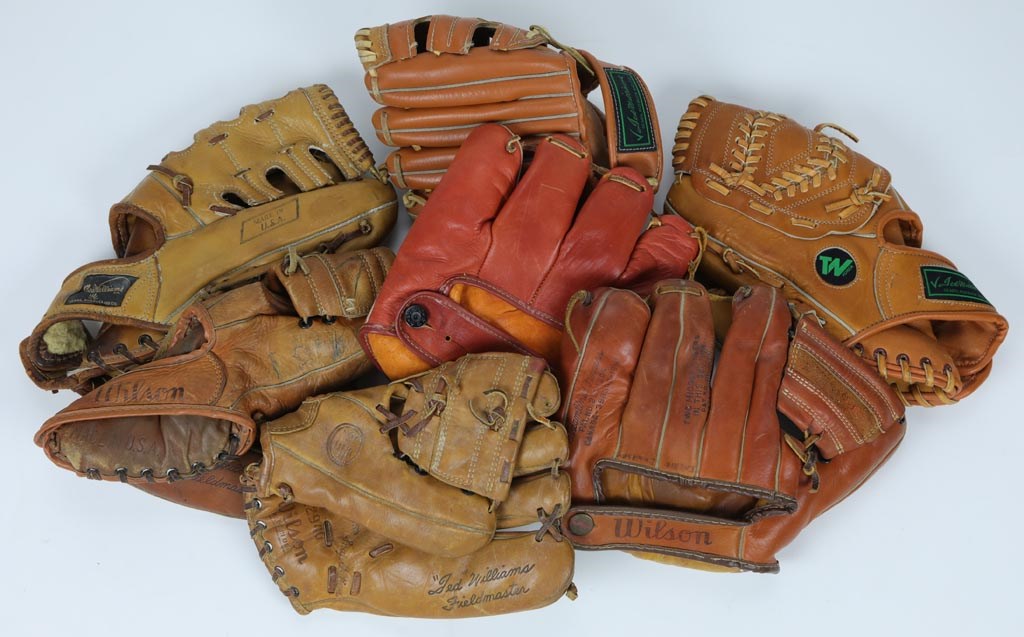 Baseball Equipment - Sporting Goods Aisle Lot of 7 Ted Williams Edition Fielding Gloves