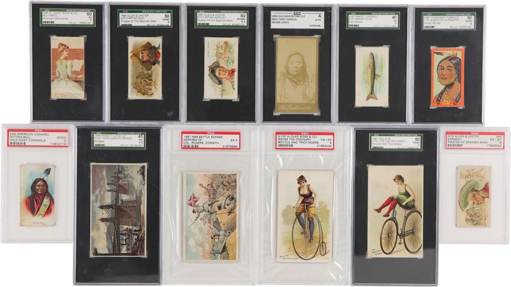 - Large Collection of 1880s-1910s Non-Sport Tobacco Cards with PSA & SGC Graded (95+)