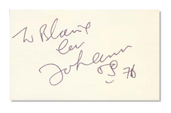 - John Lennon Autographed Card