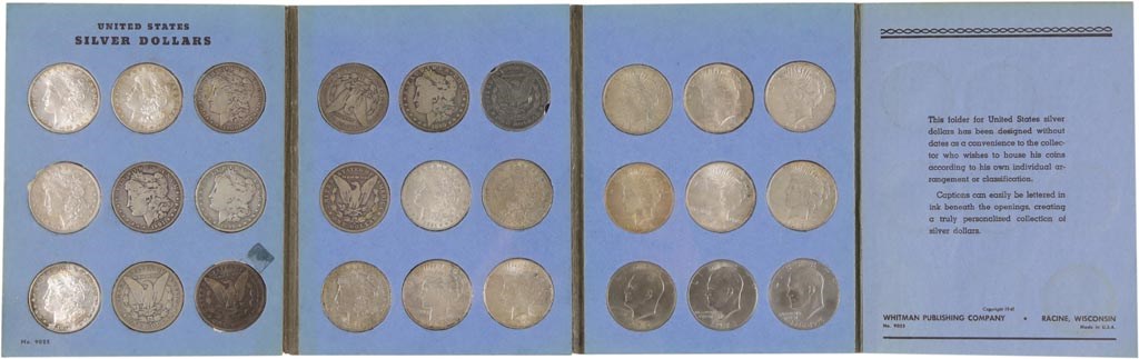 - 1880-1976 Silver Dollars: Morgan Liberty (16), Peace (8) and Eisenhower (3)