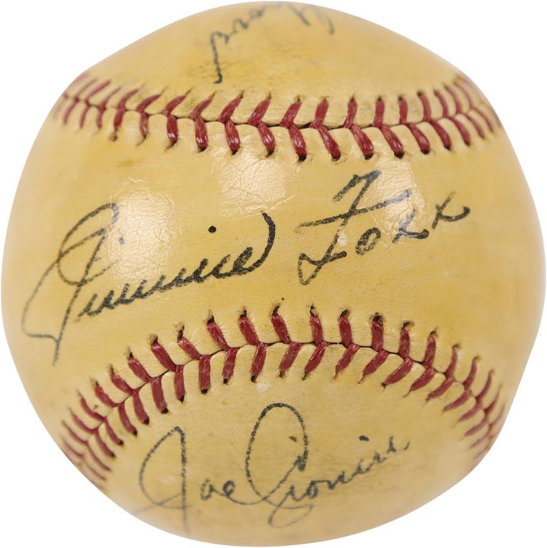 - Exquisite 1930s Jimmie Foxx and Red Sox Legends Signed Harridge Baseball - Yawkey Family Sourced (PSA)