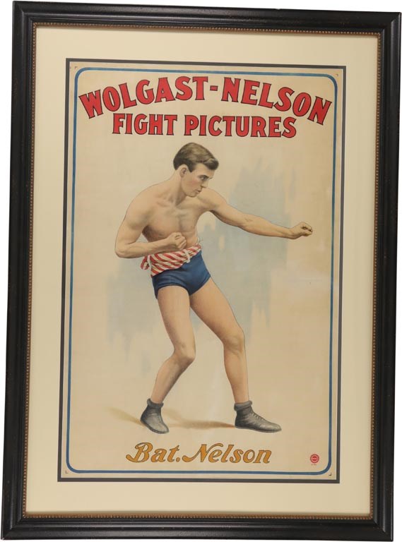 - Circa 1910 Ad Wolgast vs. Battling Nelson Fight Film Poster