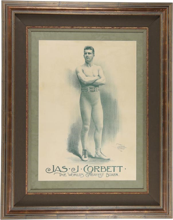 - 1890s James J. Corbett "The World's Greatest Boxer" Lithograph