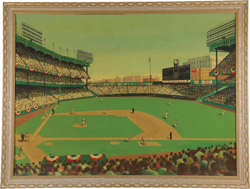 - 1960 All-Star Game Original Oil Painting by William Barss - Impeccable Hall of Fame Provenance