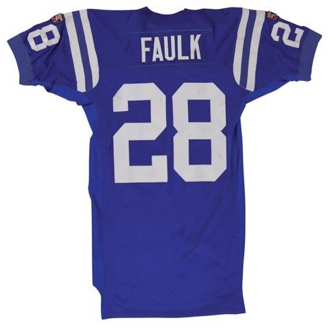 - 1995 Marshall Faulk Indianapolis Colts Game Worn Jersey w/Team Repairs