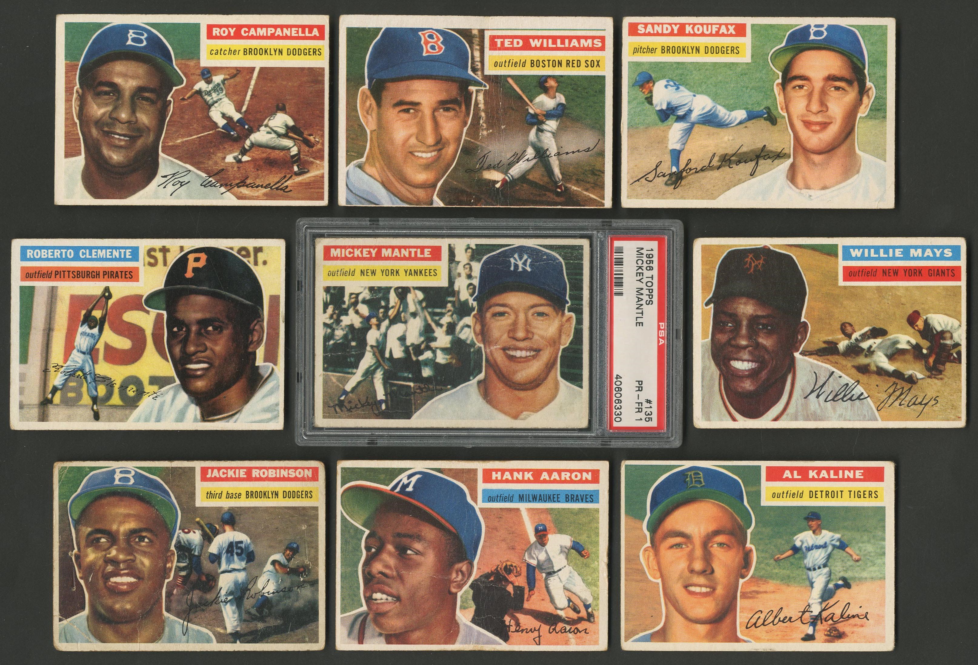 1956 Topps Complete Set w/PSA Graded Mantle (340)