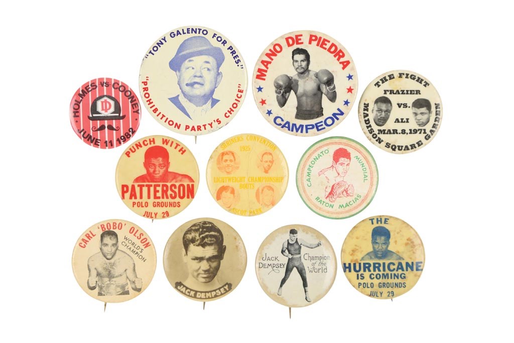 - 1920s-80s Awesome Boxing Photo Pinbacks & Buttons (10+)