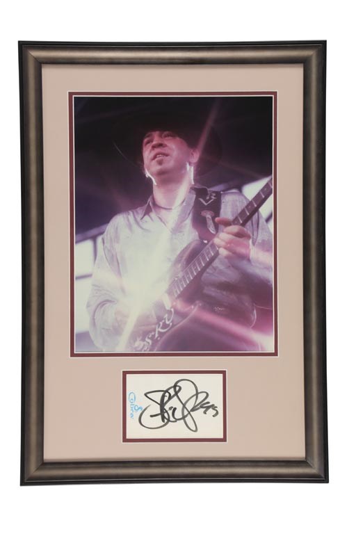 Stevie Ray Vaughan Large Signature and Photograph Display (PSA)
