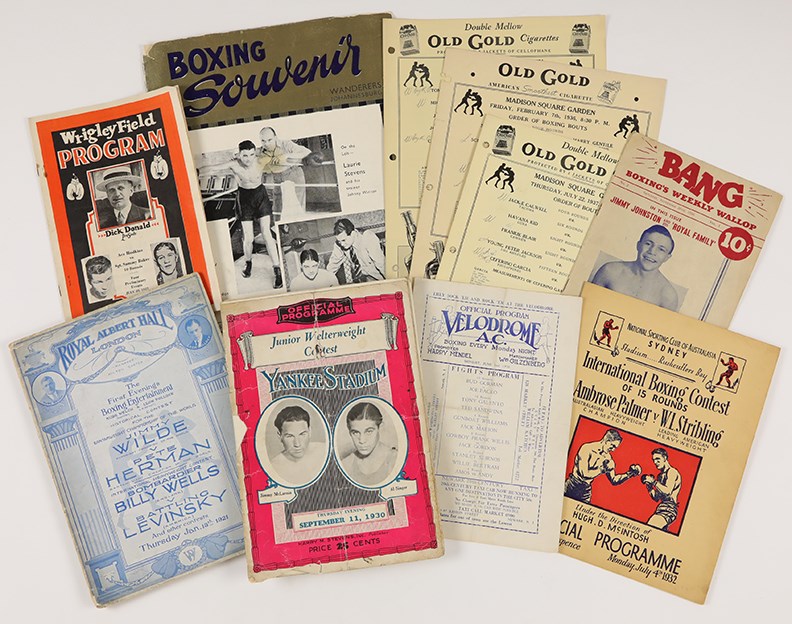 - 1920s-30s Fight Program Lot of (10)