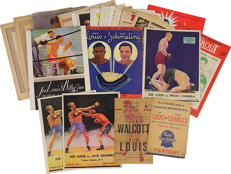- 1935-51 Joe Louis Fight Programs & Ephemera (25+)
