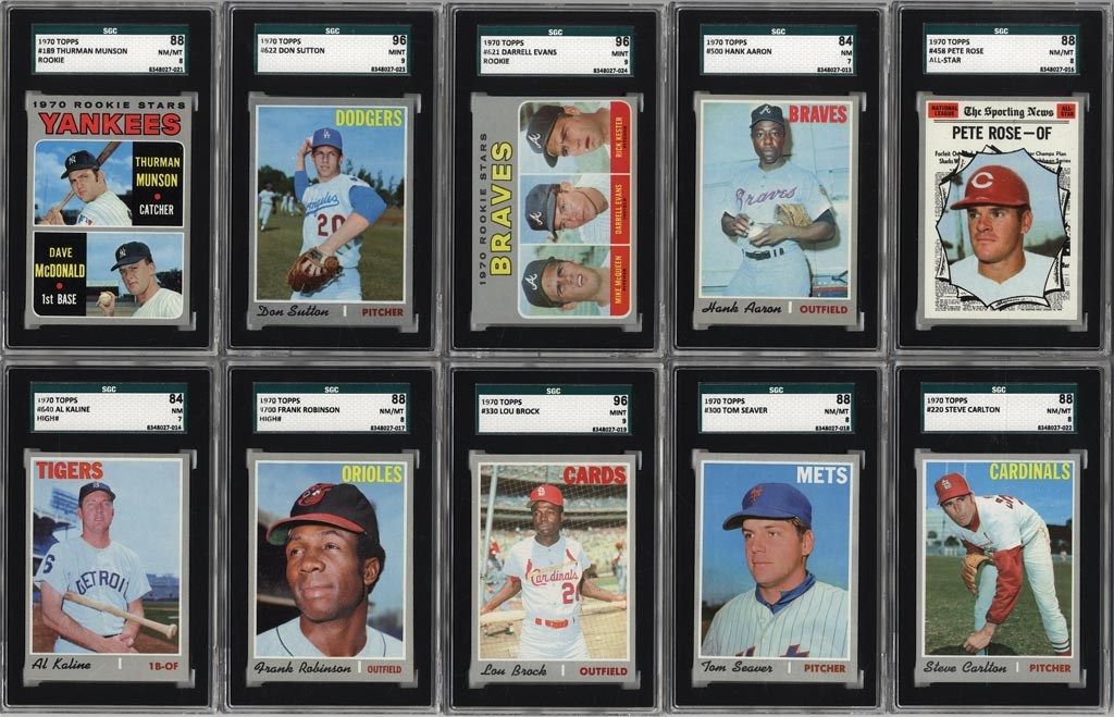 - 1970 Topps Complete HIGH GRADE Set (720 Cards, 13 SGC Graded!)