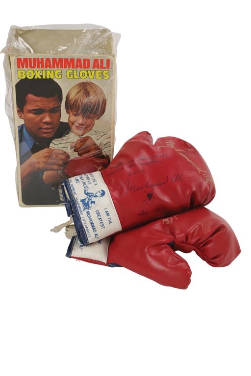- 1978 Muhammad Ali Signed Glove as World Champion with Unique Inscription