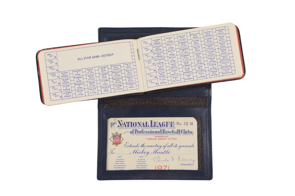 - Mickey Mantle's 1971 National League Season Pass (ex-Guernsey's Auction)