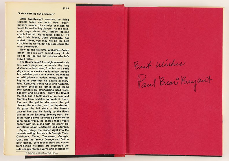 - Paul "Bear" Bryant Signed Book